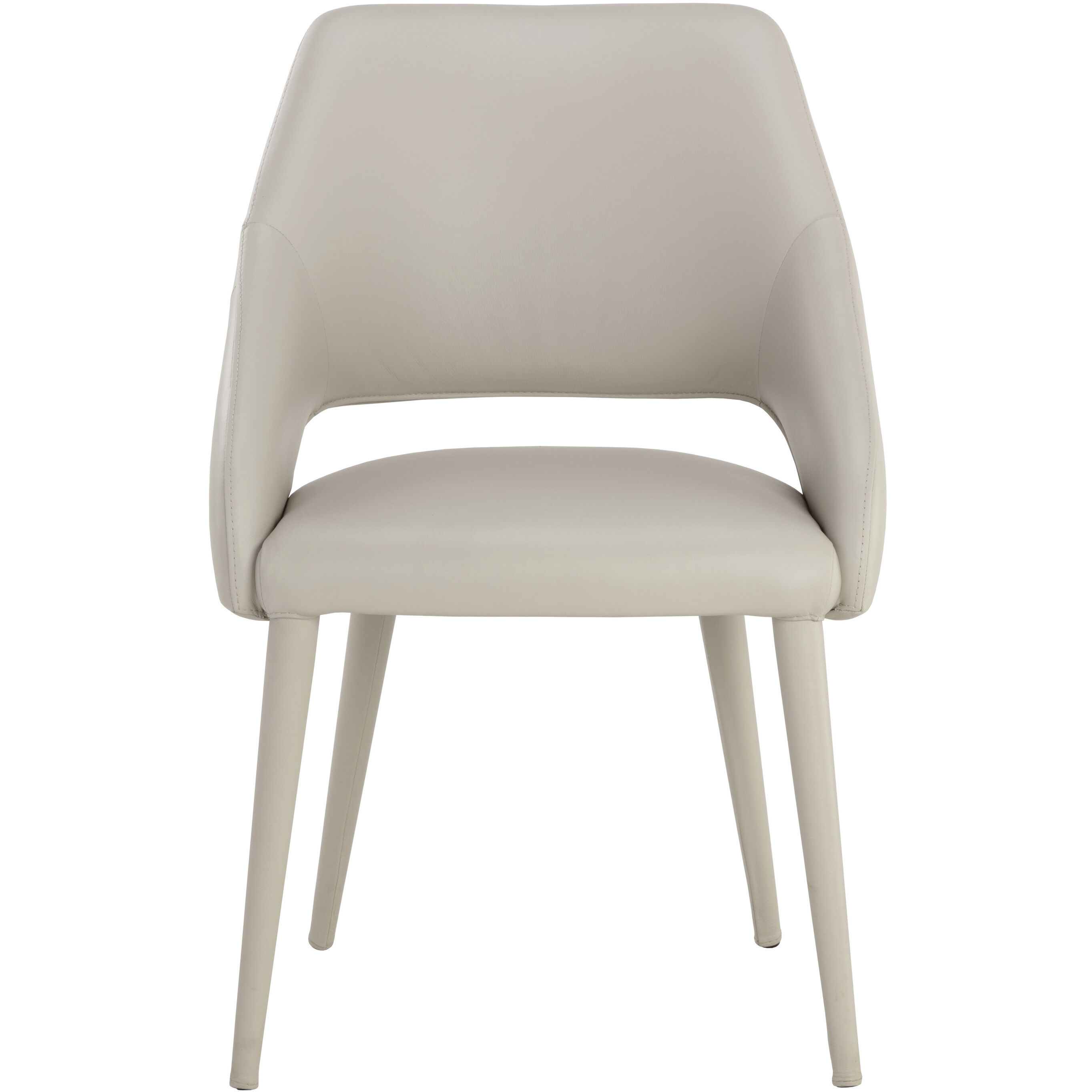 Galen Linea Light Grey Leather Dining Armchair